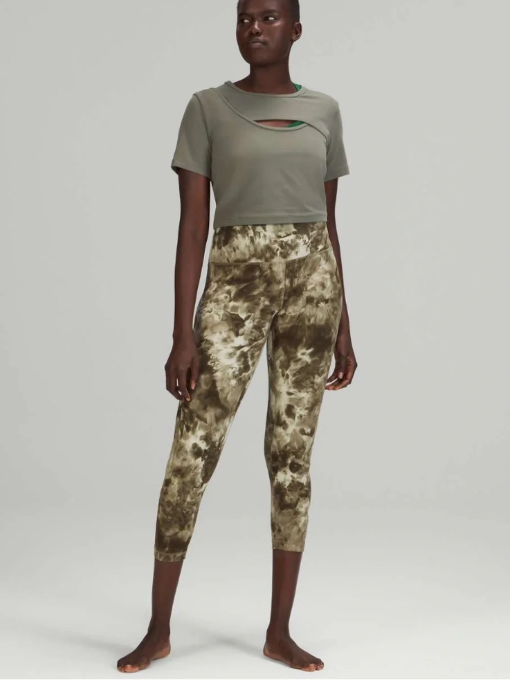 Lululemon Align High-Rise Pant 25” Diamond Dye Light Sage Medium Olive Size 12